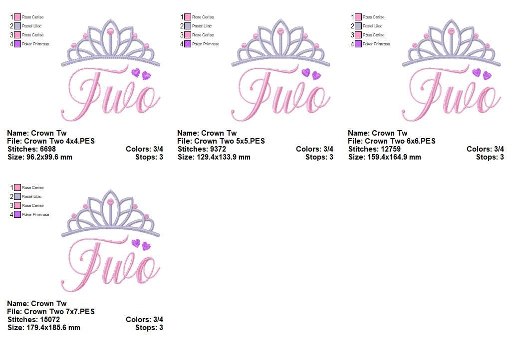 Princess Birthday One - Satin Stitch - Machine Embroidery Design
