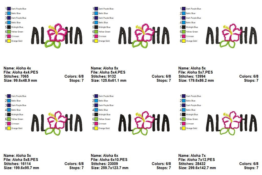 💗 Tropical Aloha Hibiscus 🌴 – Appliqué – Machine Embroidery Design