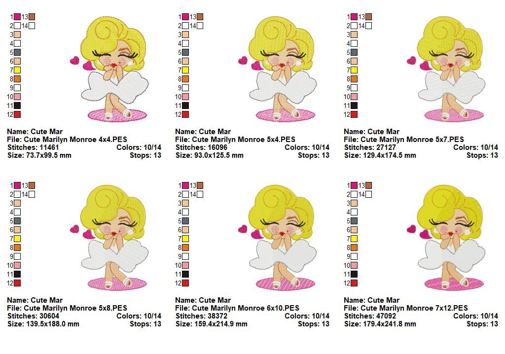 Cute Blonde Glam Girl - Fill Stitch - Machine Embroidery Design