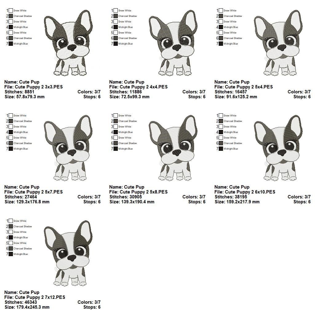 Sweet Little Pup - Fill Stitch - Machine Embroidery Design