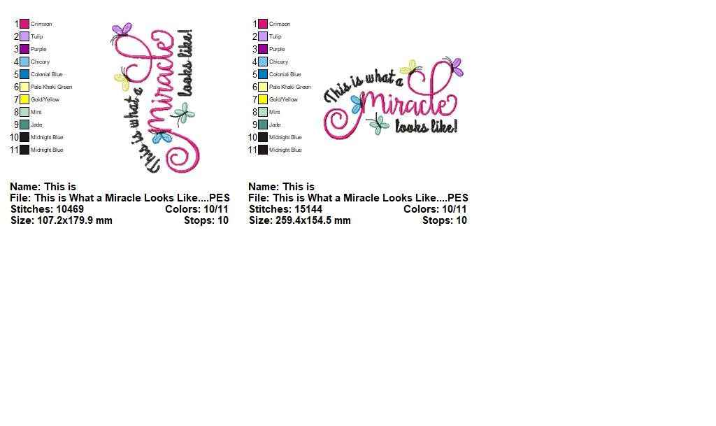 This Is What a Miracle Looks Like – Satin Stitch – Machine Embroidery Design