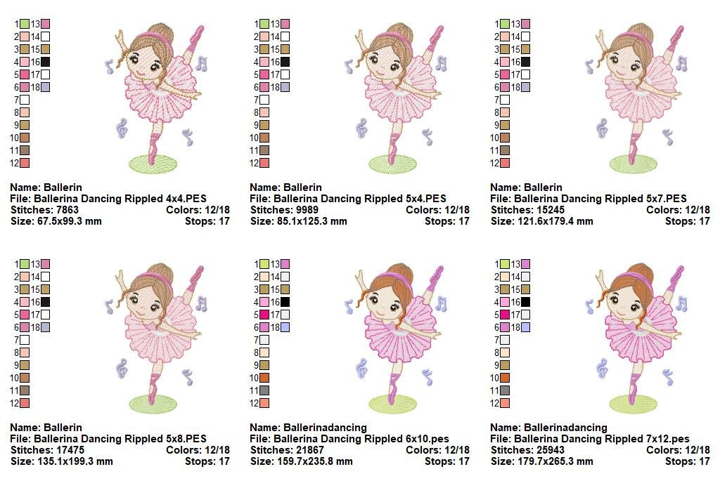 Graceful Ballerina - Sketch Stitch - Machine Embroidery Design