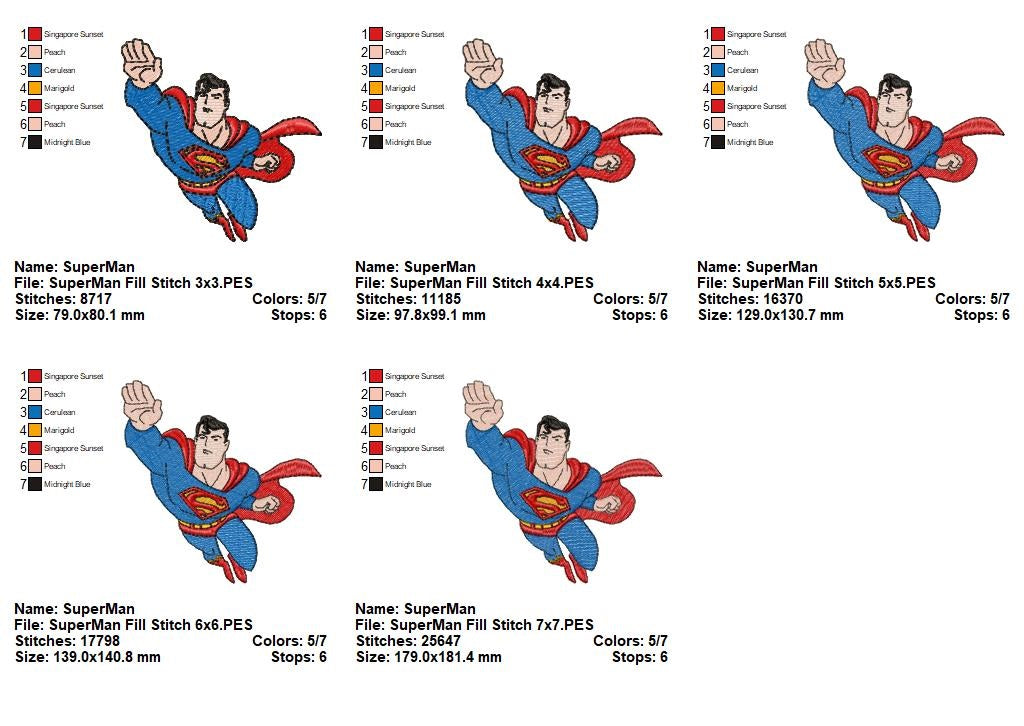 Superhero Flying Hero - Fill Stitch - Machine Embroidery Design