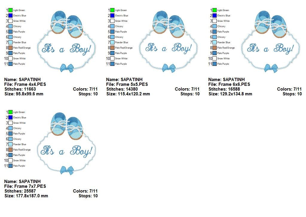 It’s a Boy Baby Frame - Appliqué - Machine Embroidery Design