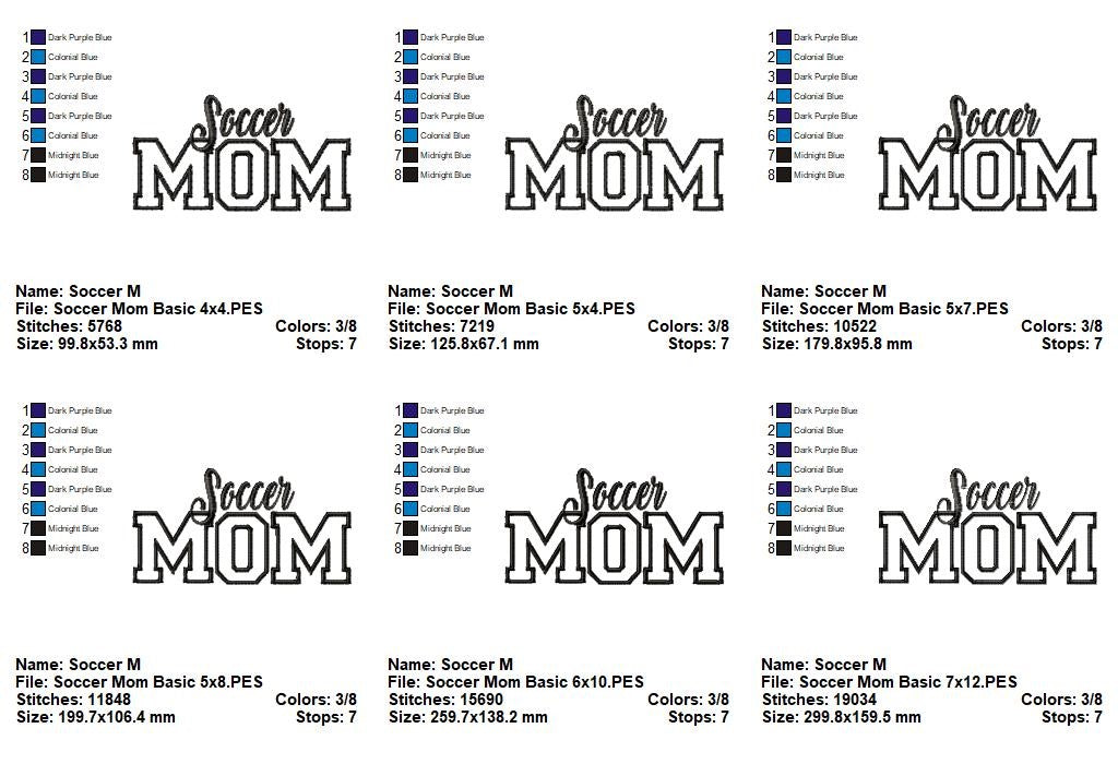 Soccer Mom - Appliqué - Machine Embroidery Design
