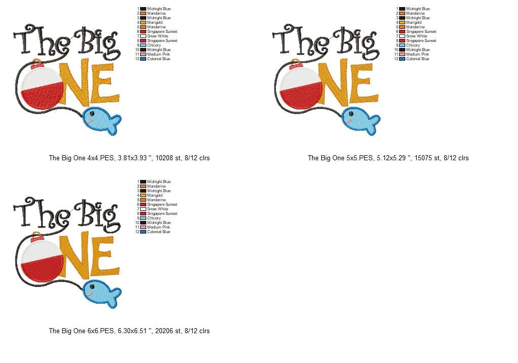 The Big One Fishing - Fill Stitch - Machine Embroidery Design