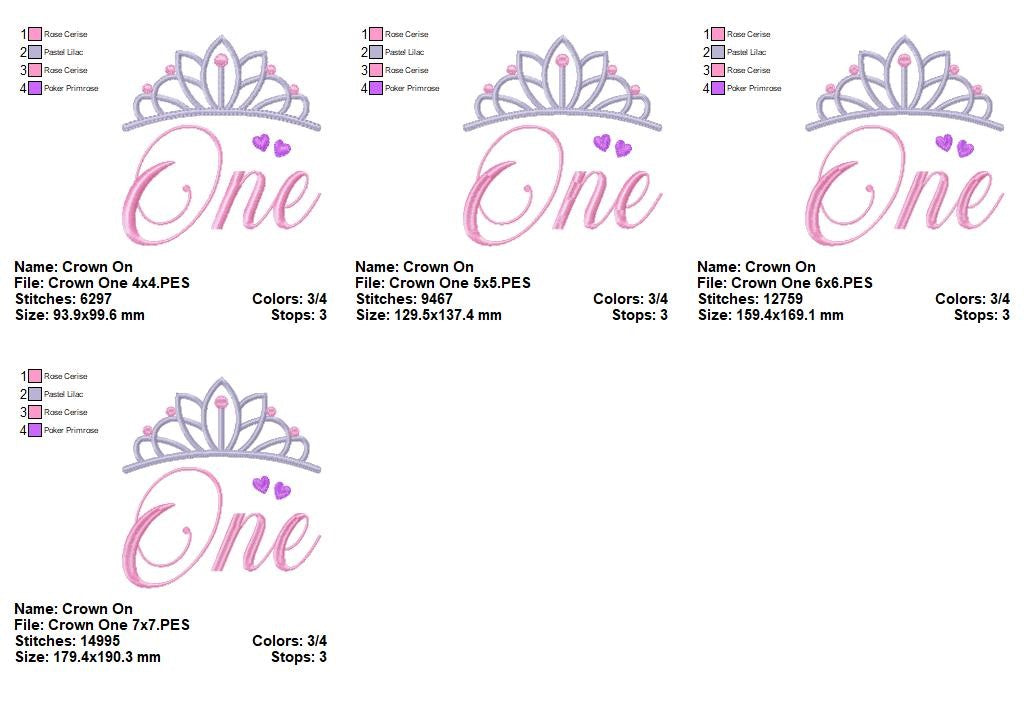 Princess Birthday One - Satin Stitch - Machine Embroidery Design
