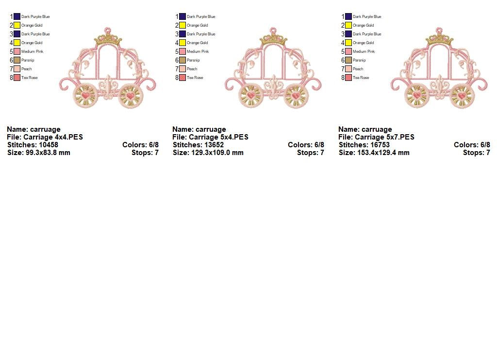 Princess Royal Carriage - Applique - Machine Embroidery Design