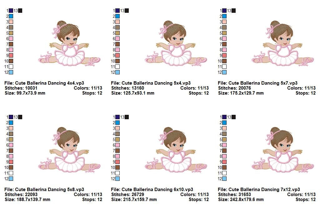 Little Ballerina - Appliqué - Machine Embroidery Design