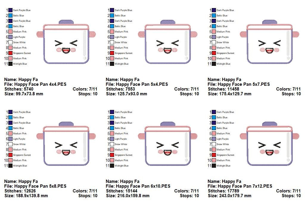 Happy Little Saucepan - Appliqué - Machine Embroidery Design