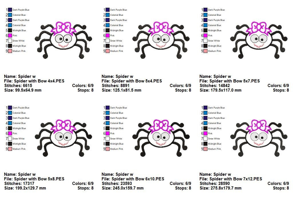 Spooky Cute Spider - Appliqué - Machine Embroidery Design