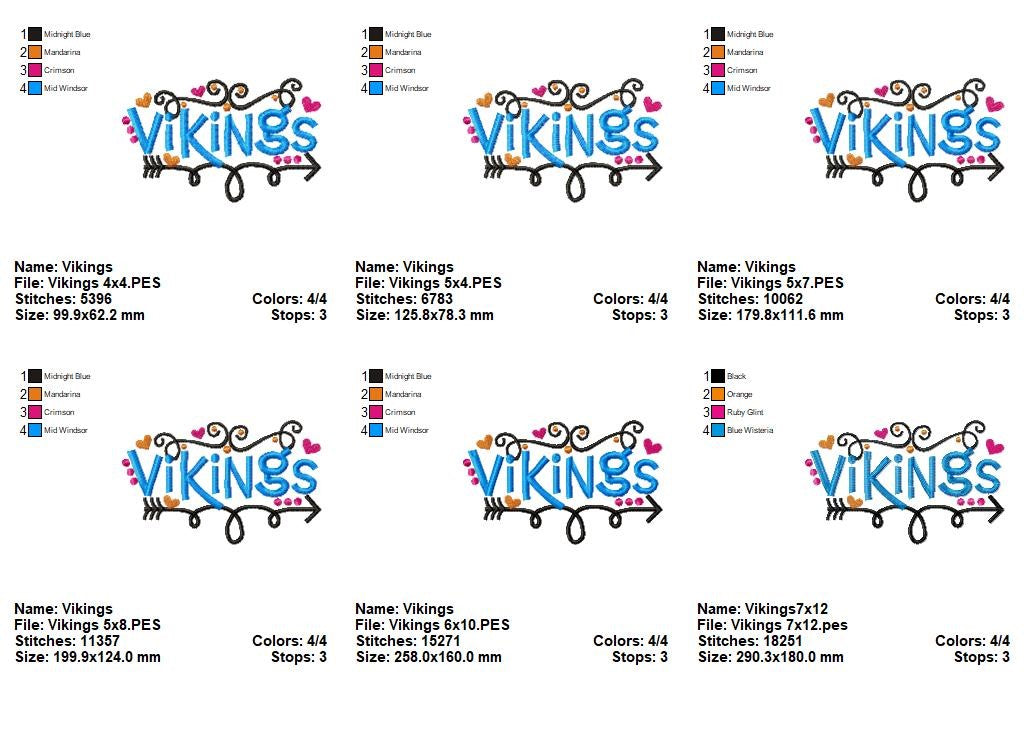 Vikings - Satin Stitch - Machine Embroidery Design