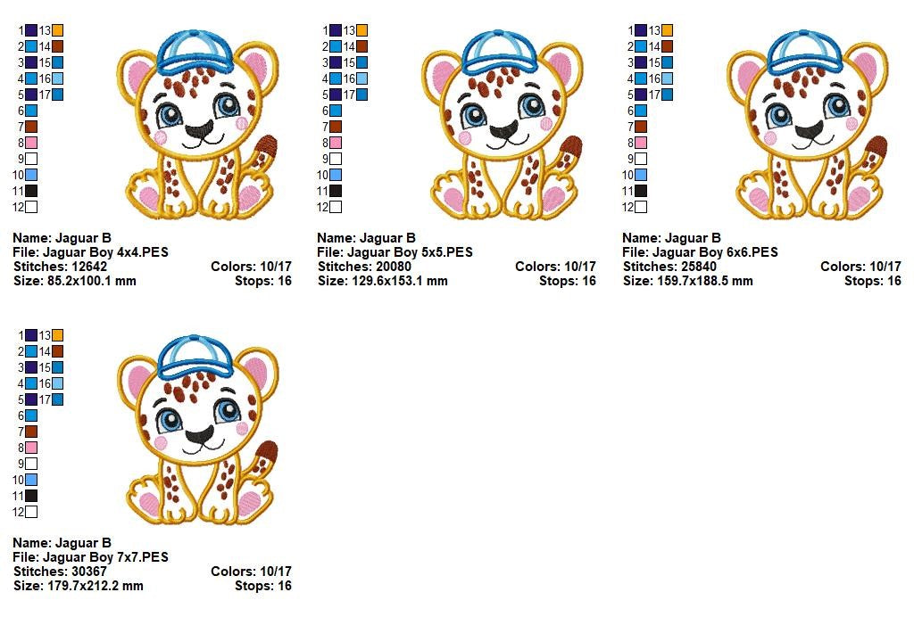 Little Jaguar Cub - Appliqué - Machine Embroidery Design