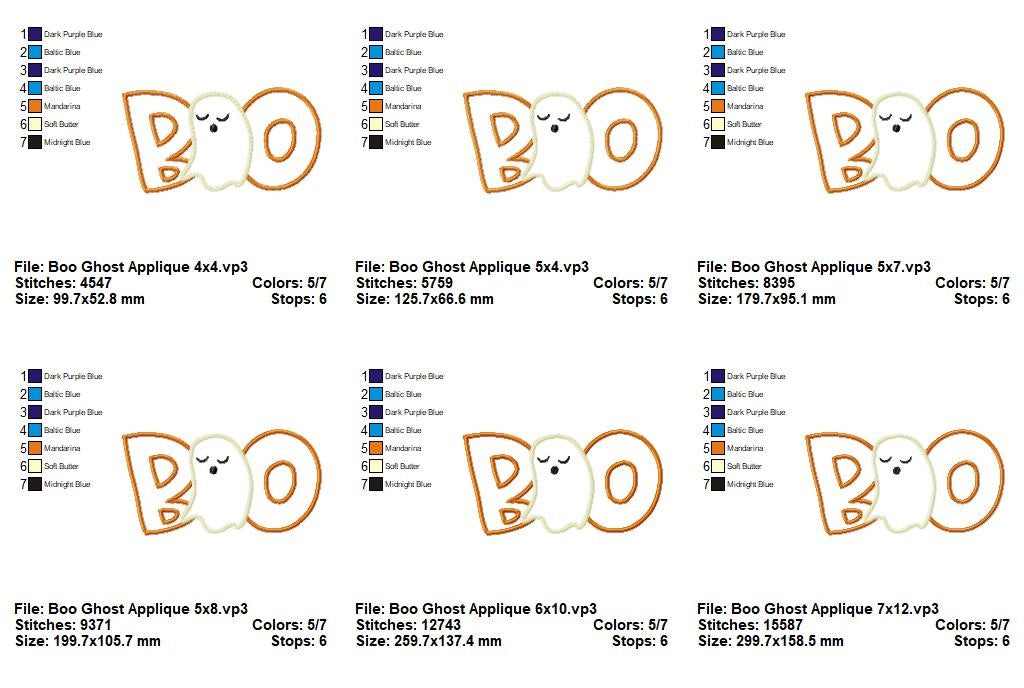 Wild Boo Ghost - Appliqué - Machine Embroidery Design