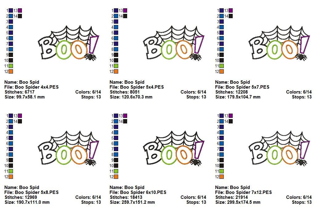 Spooky Boo - Appliqué - Machine Embroidery Design