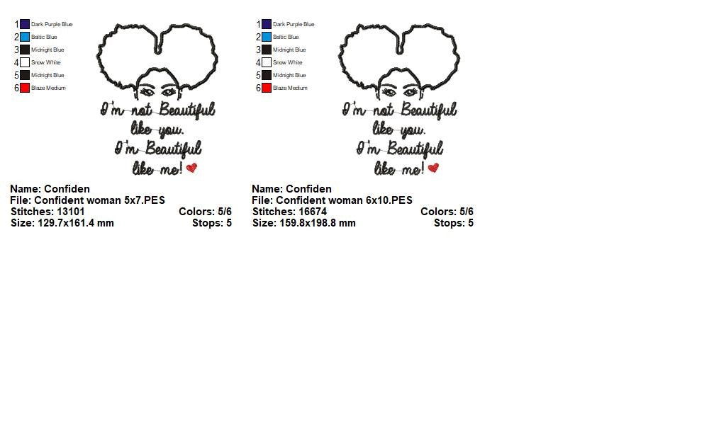 Confident Woman Quote - Applique - Machine Embroidery Design