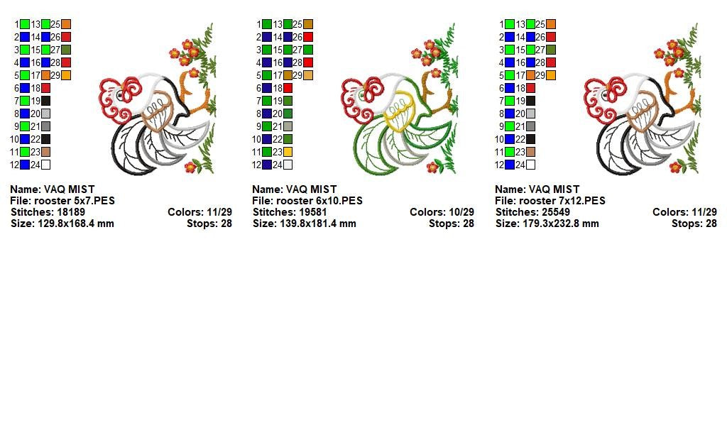 Farm Rooster - Appliqué - Machine Embroidery Design