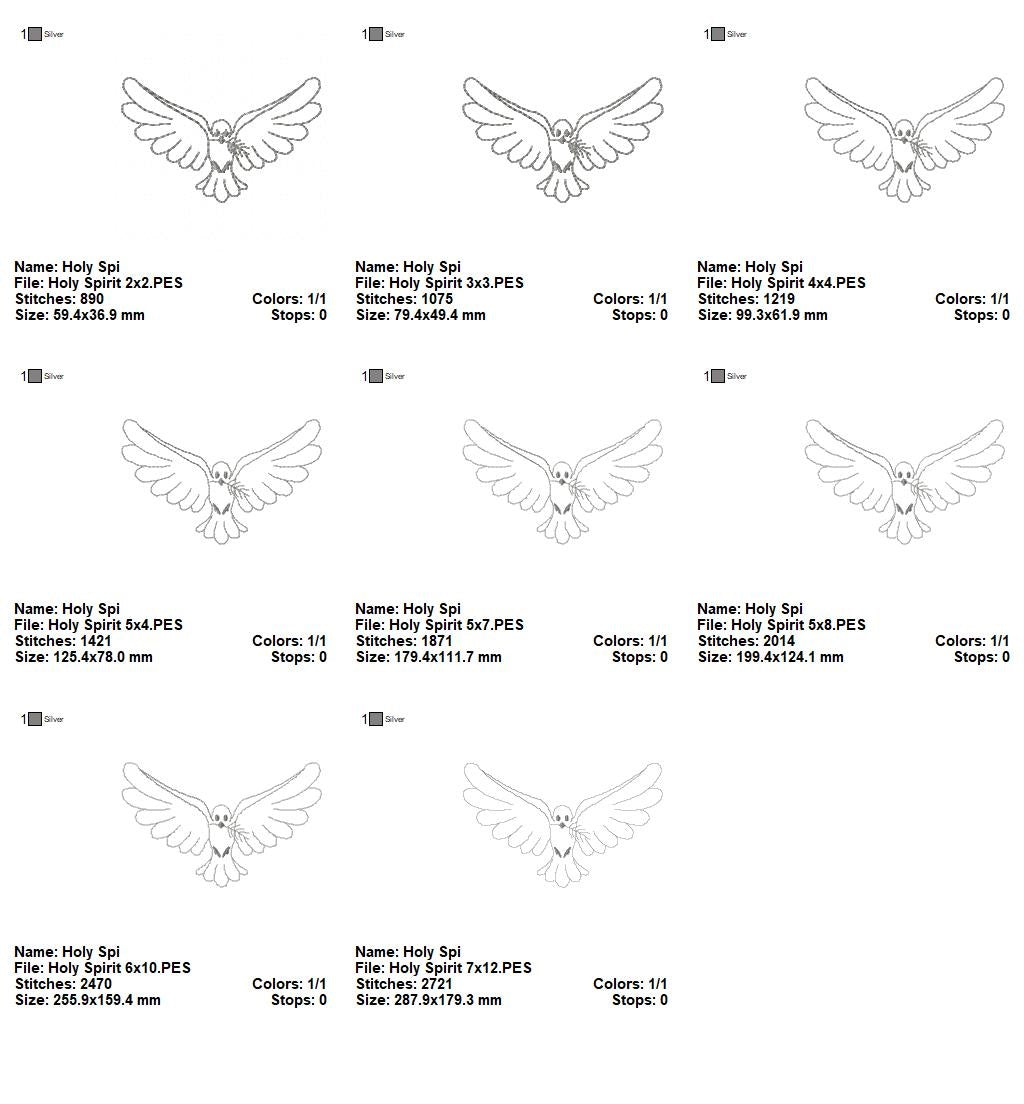 Holy Spirit - Redwork Stitch - Machine Embroidery Design