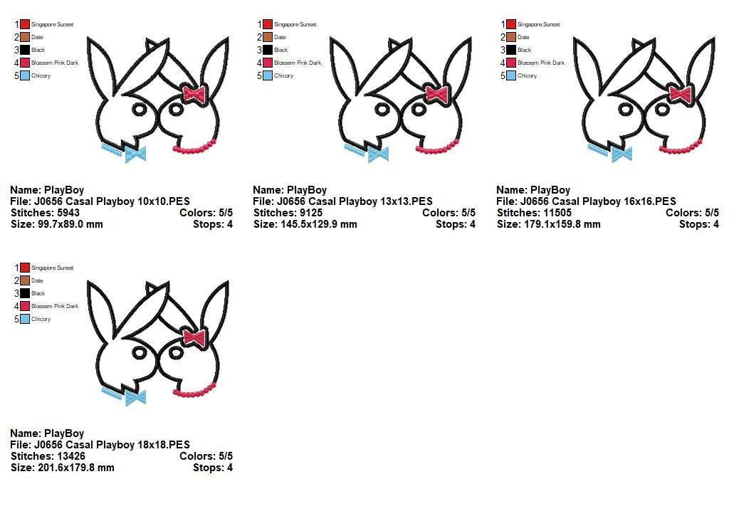 Bunny Couple - Appliqué - Machine Embroidery Design