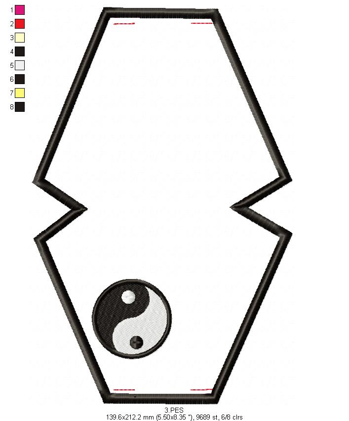 Yin Yang Face Mask - ITH Project - Machine Embroidery Design