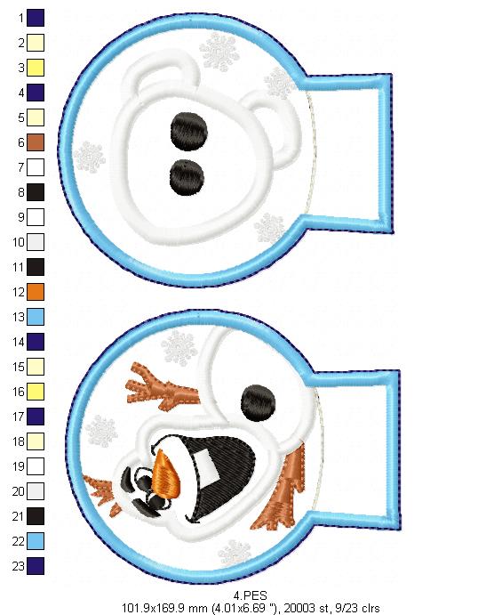 Snowman Mouse Ears Headband - ITH Project - Machine Embroidery Design