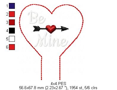 Pencil Topper Be Mine - ITH Project - Machine Embroidery Design