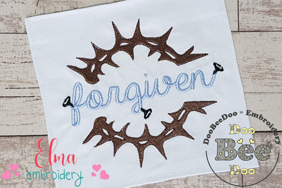 Crown of Thorns Forgiven - Fill Stitch Embroidery
