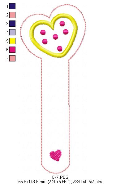 Heart Bookmarker - ITH Project - Machine Embroidery Design