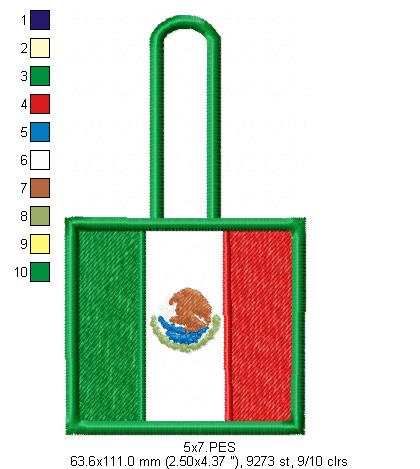 Mexico Keychain - ITH Project - Machine Embroidery Design