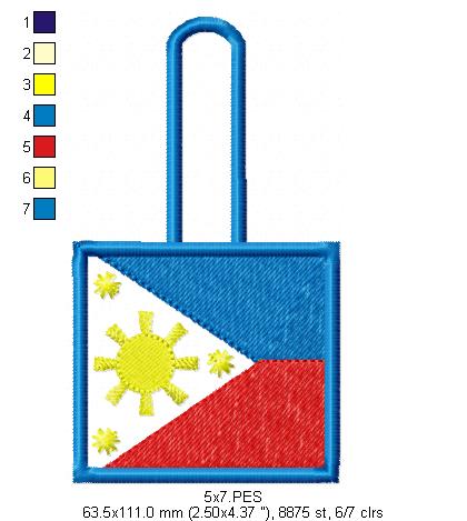 Philippines Keychain - ITH Project - Machine Embroidery Design