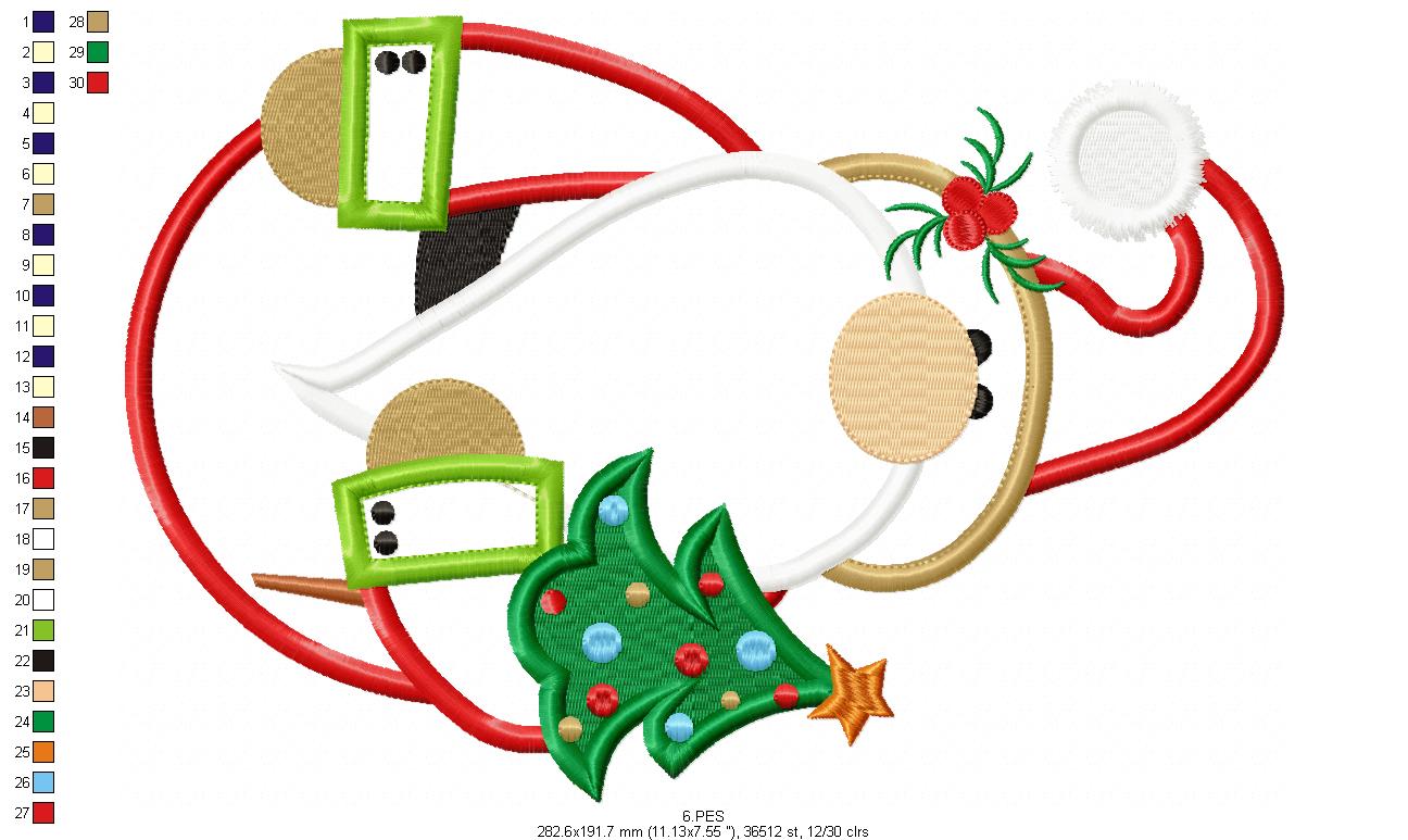 Christmas Gnome - Applique - 6 Sizes - Machine Embroidery Designs