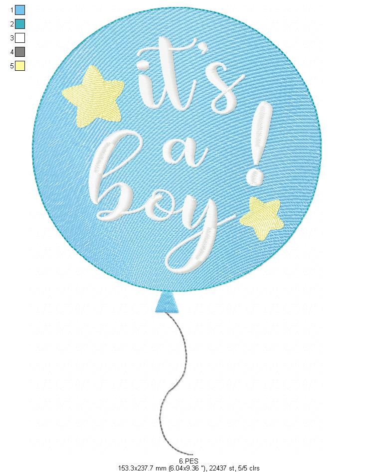 It's a boy - Applique- 6 Sizes - Machine Embroidery Designs