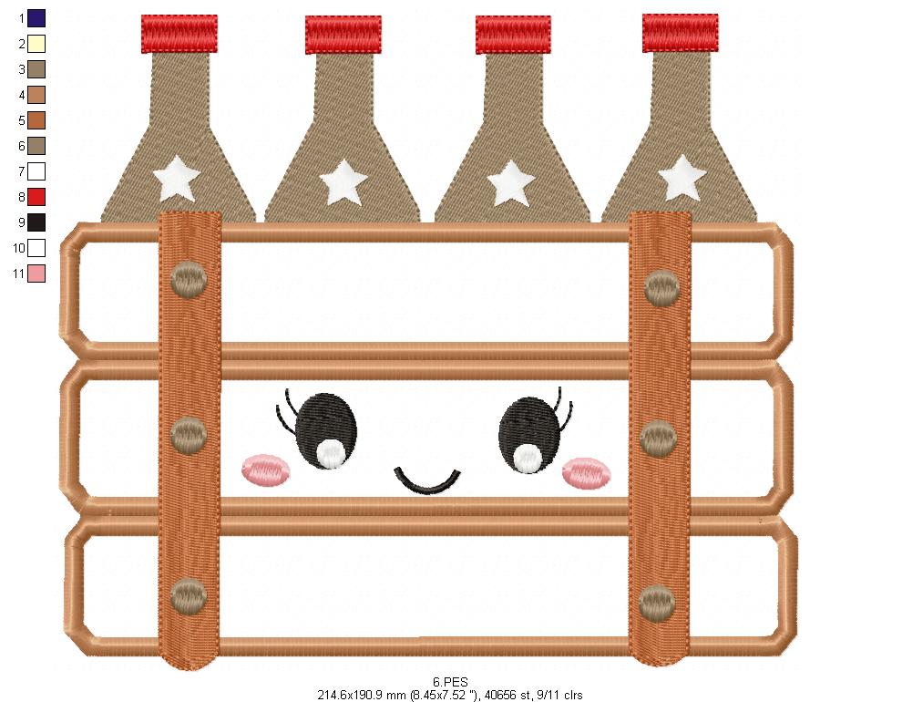 Oktoberfest - Beer bottles - Germany - Applique - 6 sizes - Machine Embroidery Design