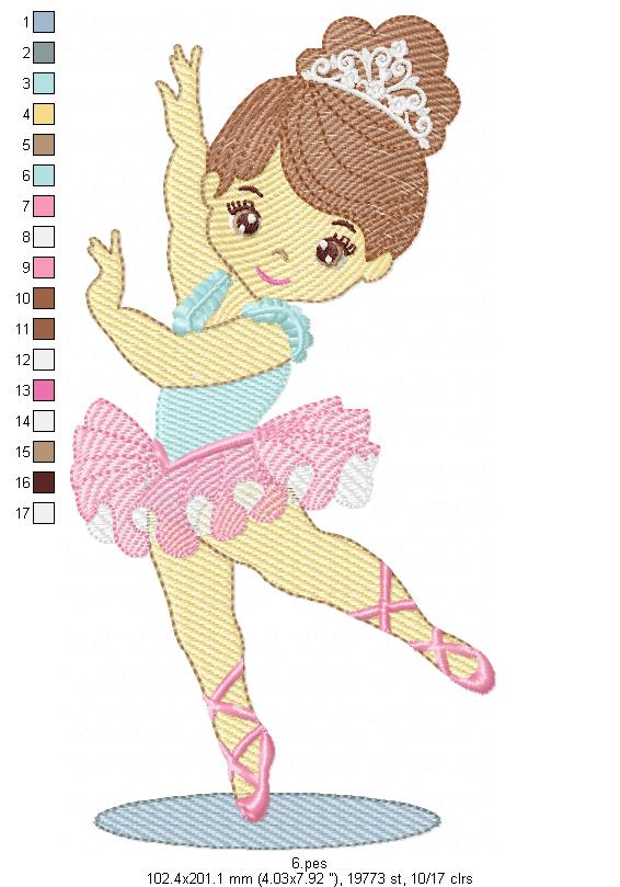 Ballerina - Rippled - 6 Sizes - Machine Embroidery Designs