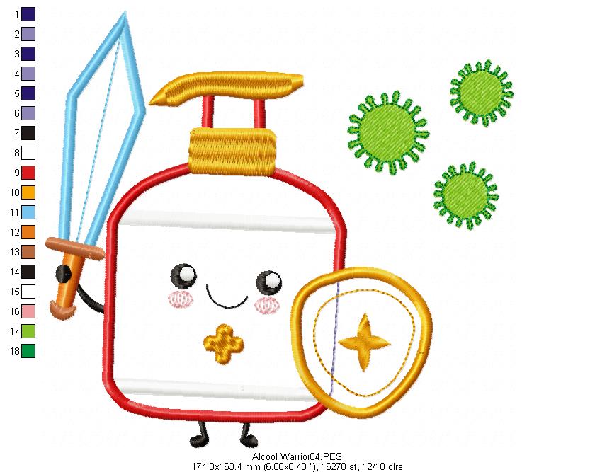 Warrior Germs Killer - Applique