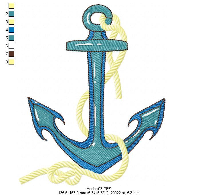 Anchor - Fill Stitch - Machine Embroidery Design