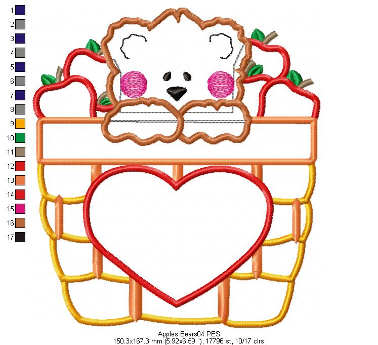 Apples Bear - Applique