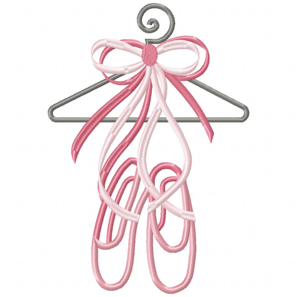 Ballerina Shoes and Hanger - Applique - Machine Embroidery Design