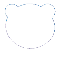 Bear Boy Face - Applique - Machine Embroidery Design