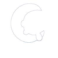 Bear Boy on the Moon - Aplique - Machine Embroidery Design