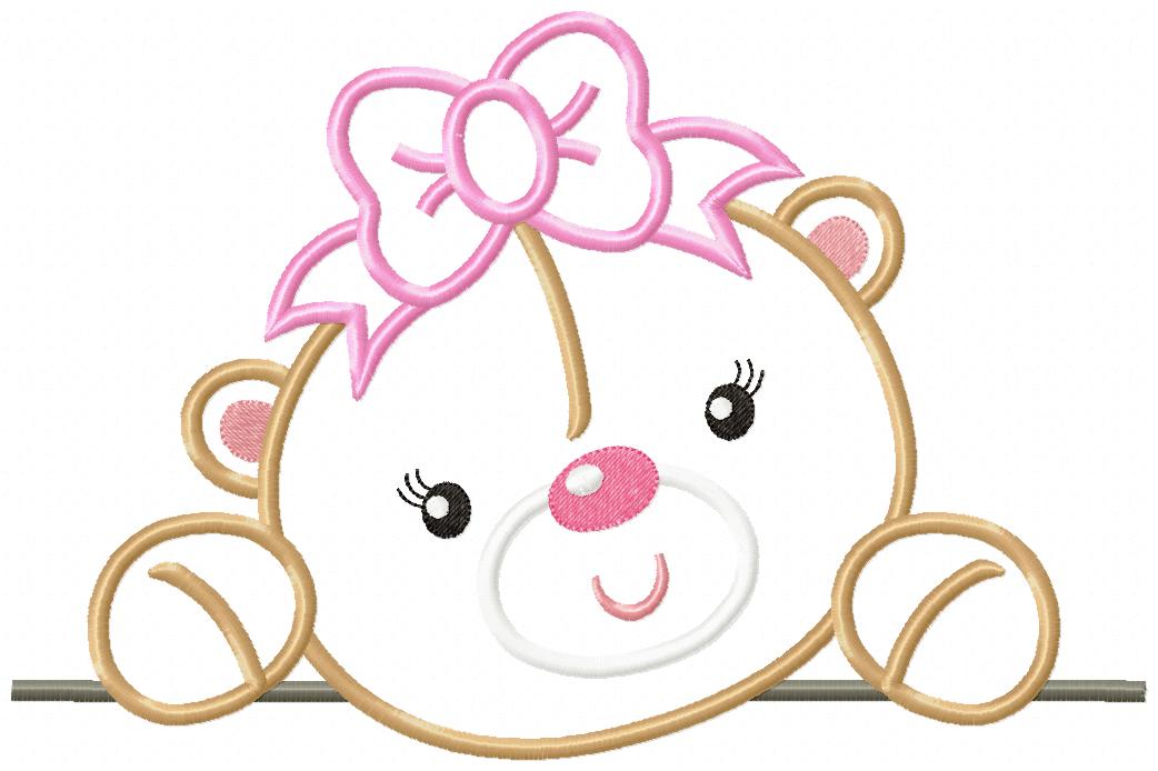 Bear Face Girl and Boy - Set of 2 designs - Applique