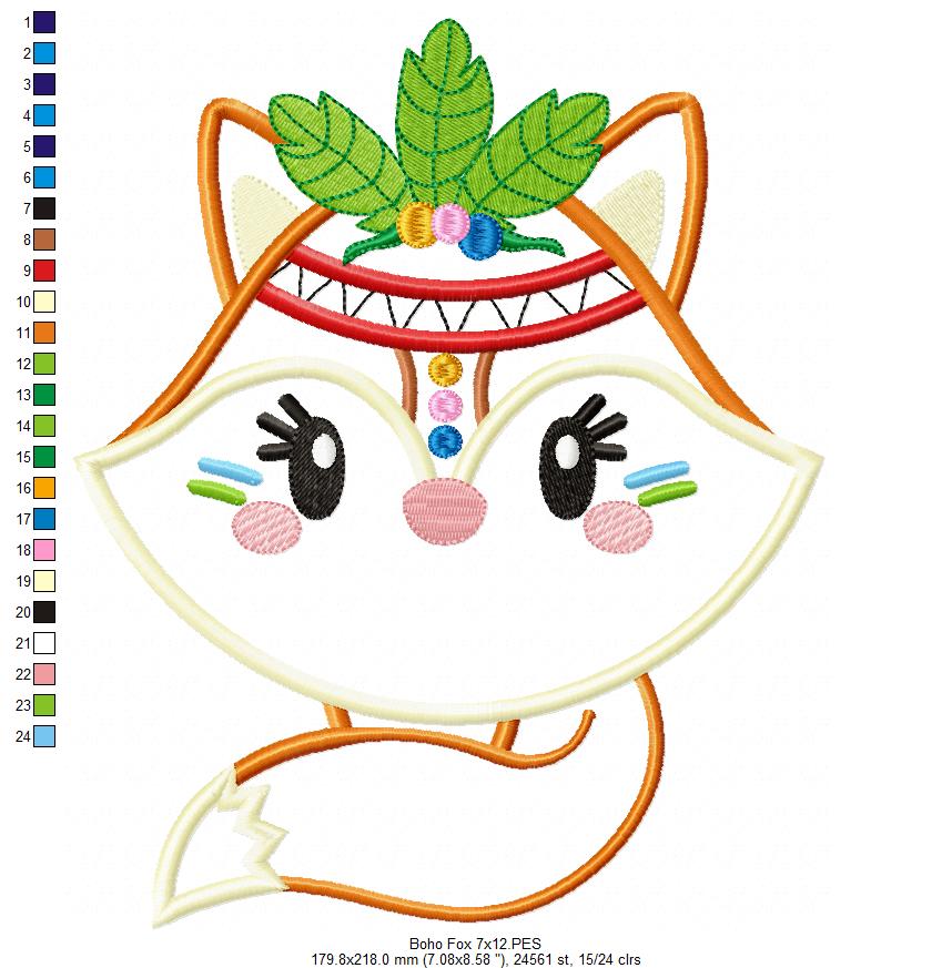 Boho Fox - Applique Embroidery
