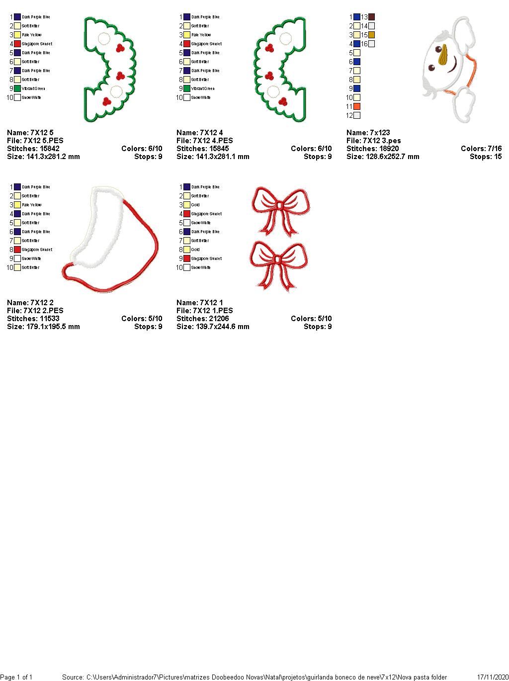 Snowman Wreath Christmas - ITH Project - Machine Embroidery Design