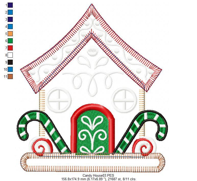 Christmas Candy House - Applique