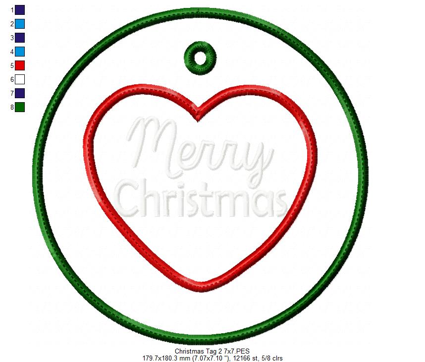 Merry Christmas Tags - ITH Project - Machine Embroidery Design