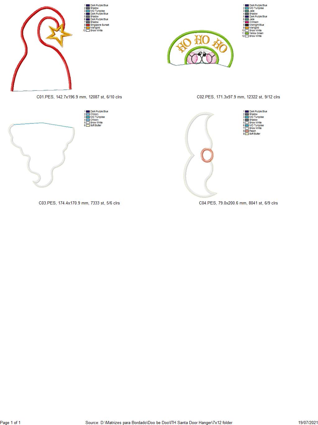 Santa Claus Hanger - ITH Project - Machine Embroidery Design