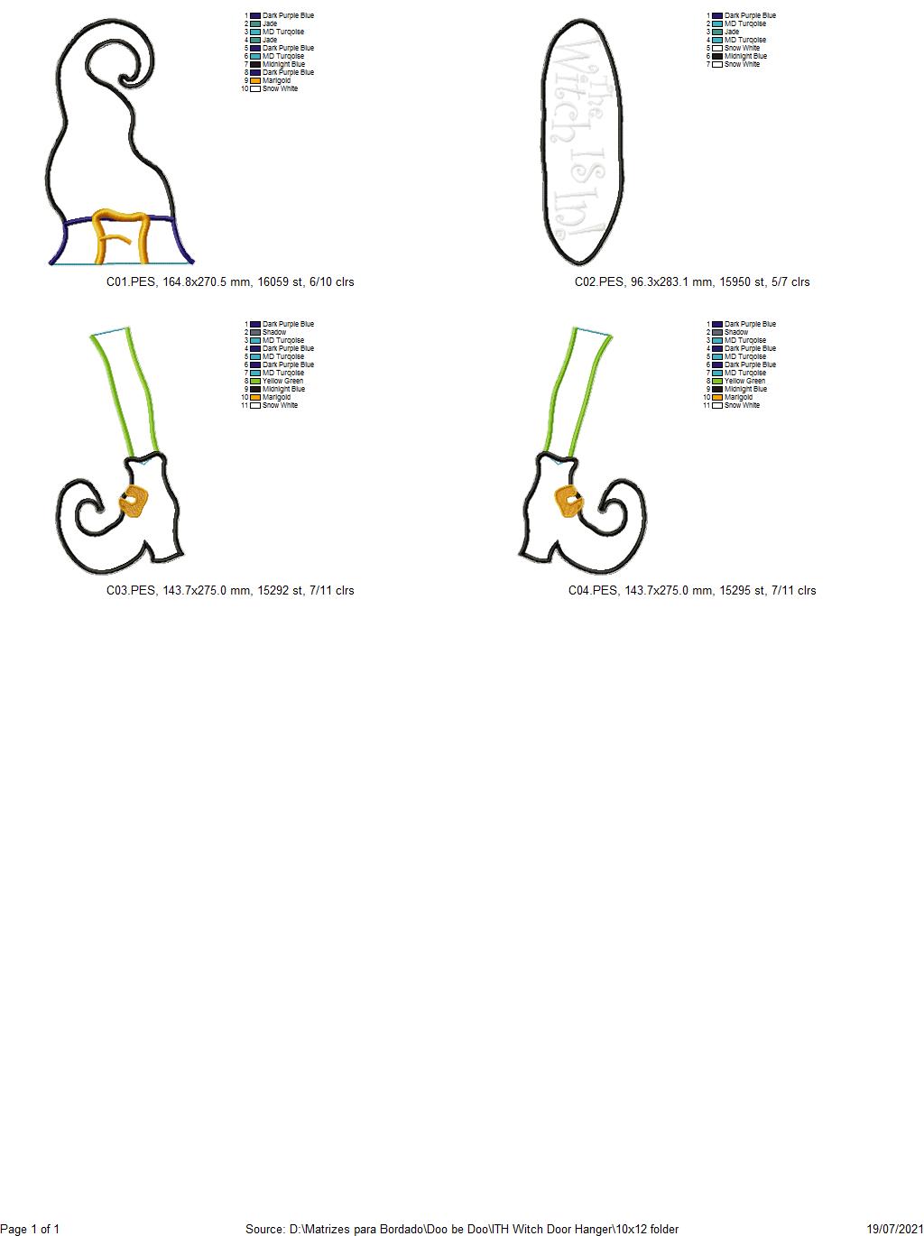 The Witch is in! Door Hanger - ITH Project - Machine Embroidery Design