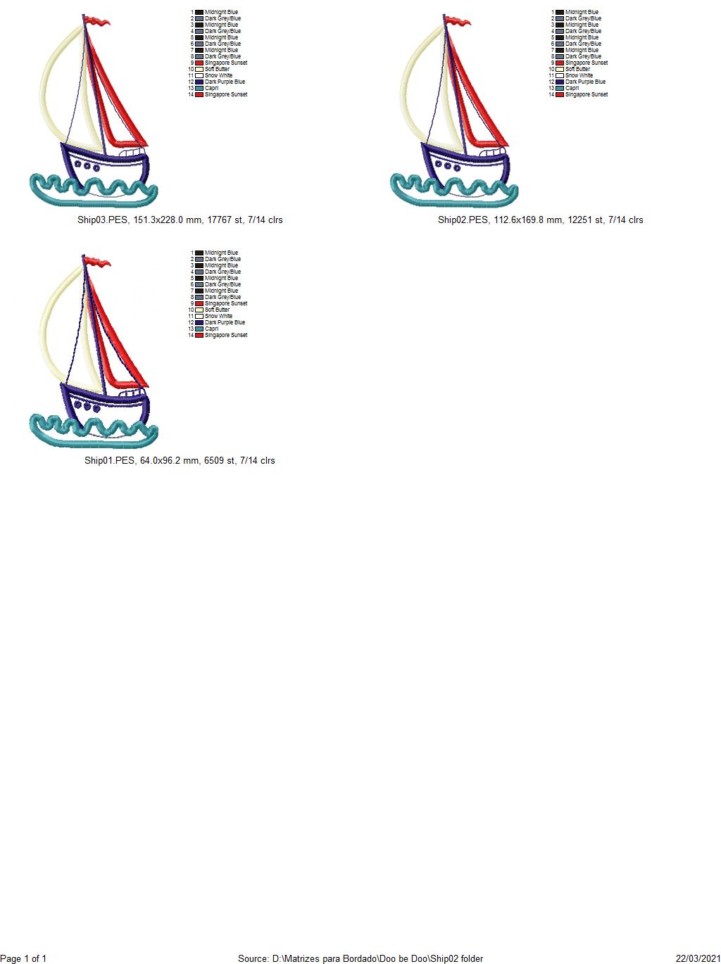 Sailboat 2 - Applique