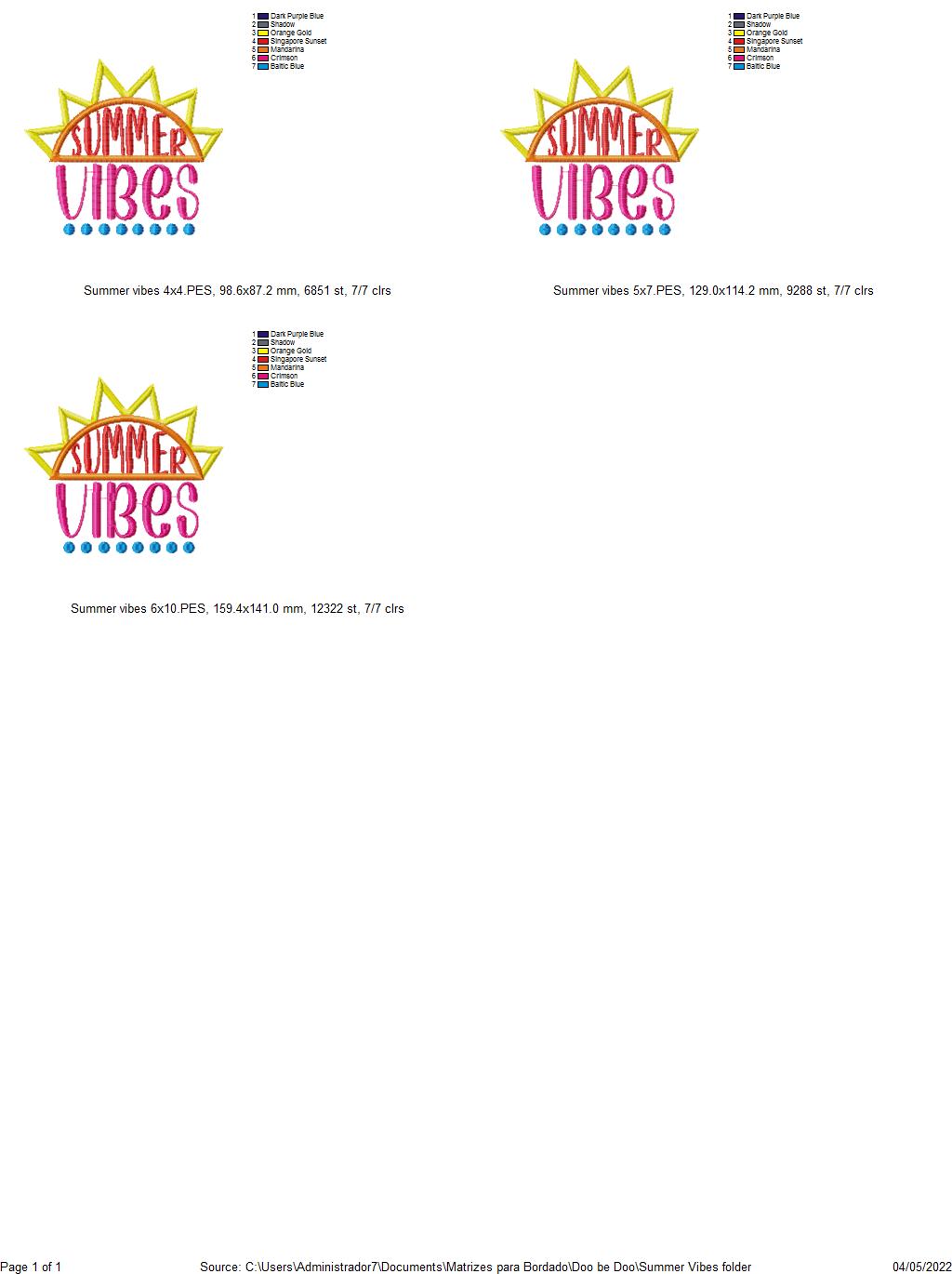 Summer Vibes - Applique