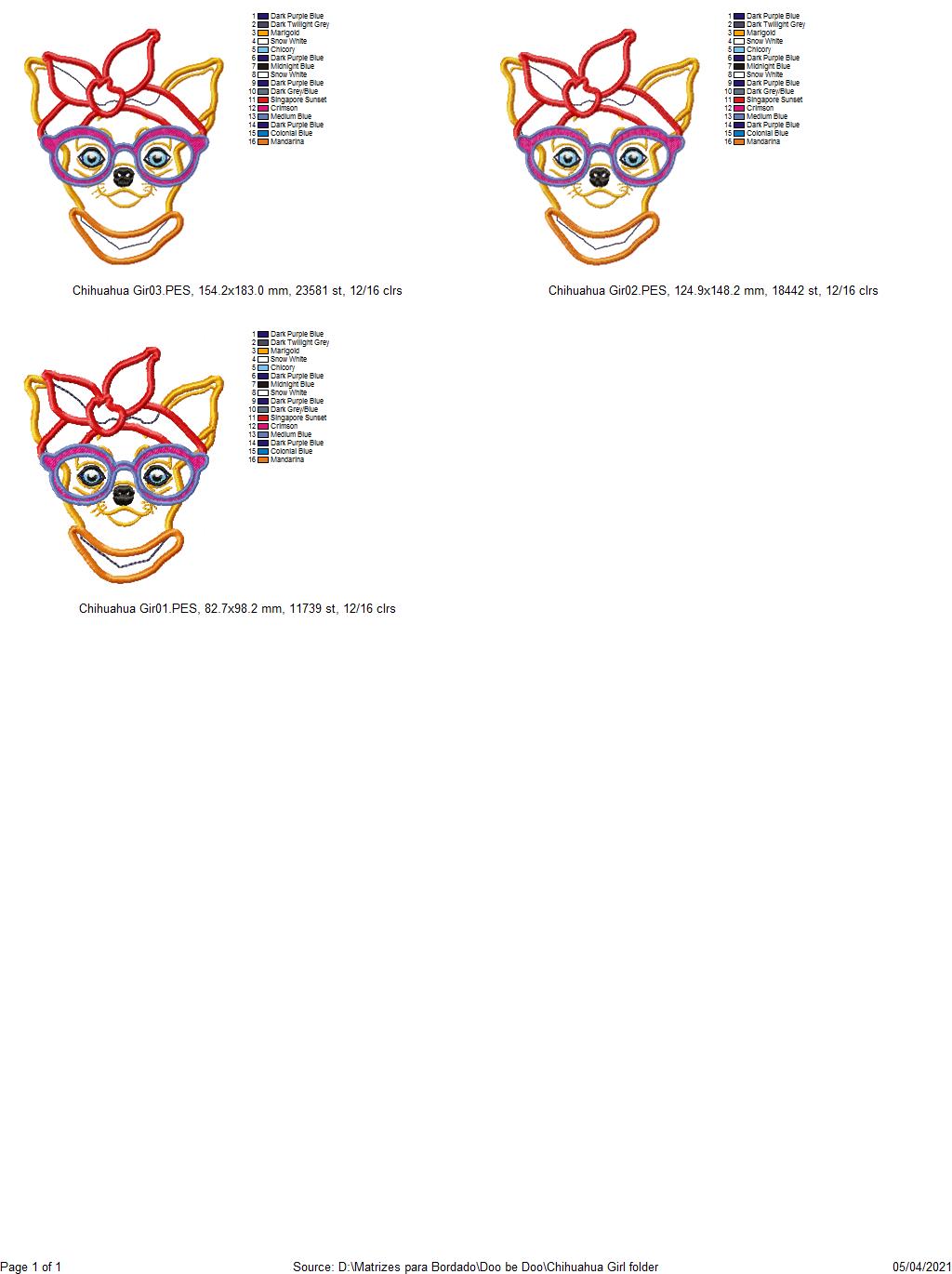 Chihuahua Girl - Applique